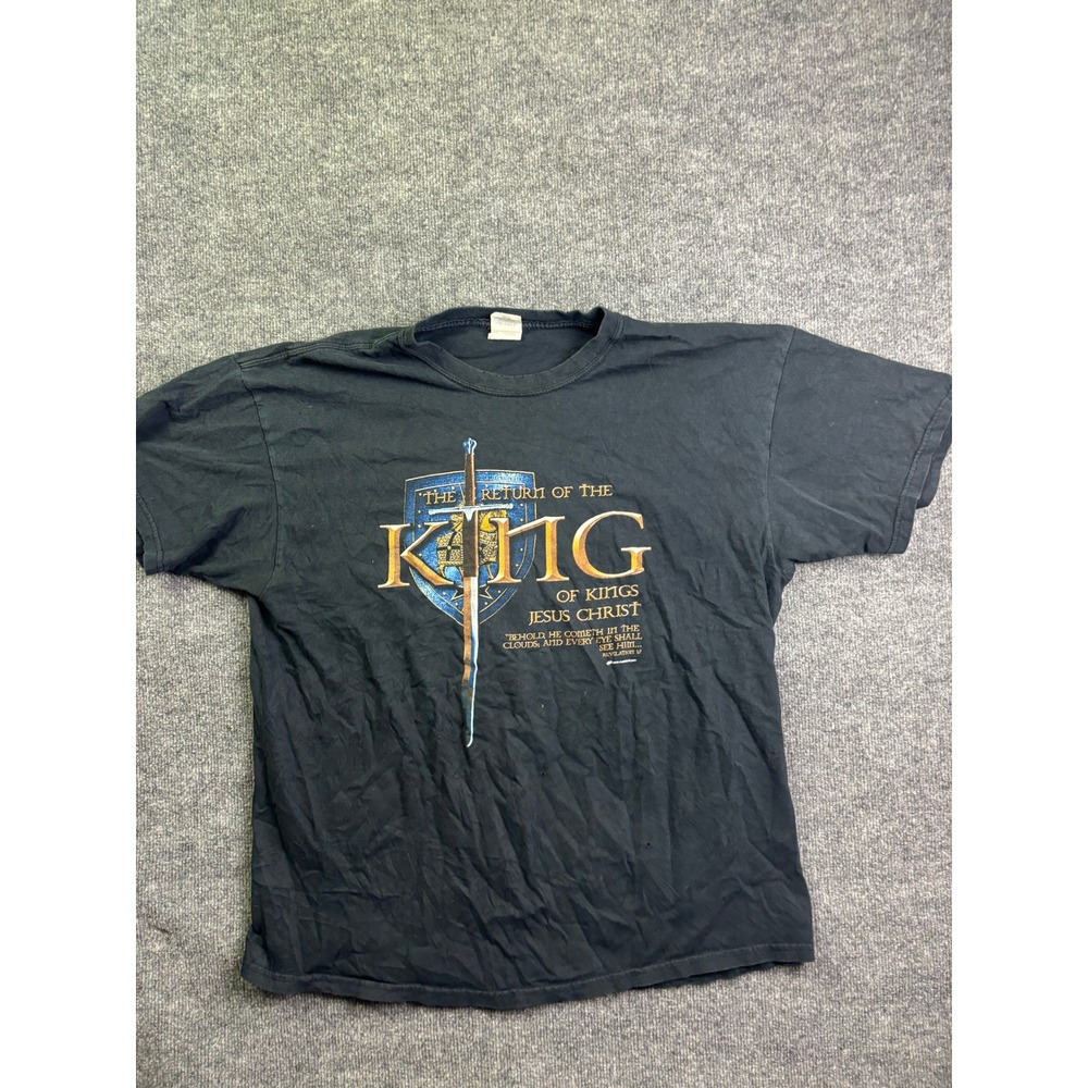 Vintage The Return of the King of Kings Jesus Christ Sword T Shirt Mens XL 90s